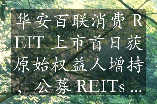 華安百聯(lián)消費(fèi) REIT 上市首日獲原始權(quán)益人增持，公募 REITs 受青睞