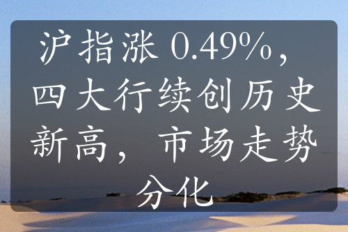 滬指漲 0.49%，四大行續(xù)創(chuàng)歷史新高，市場走勢分化