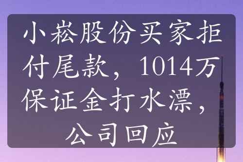 小崧股份買家拒付尾款，1014萬保證金打水漂，公司回應(yīng)