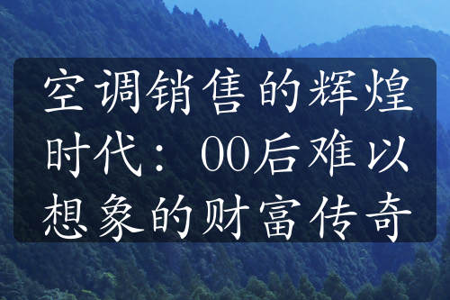 空調銷售的輝煌時代：00后難以想象的財富傳奇