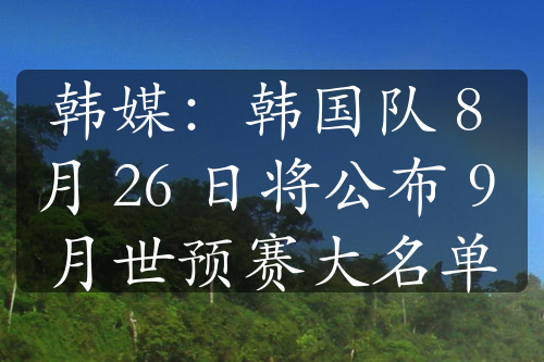 韓媒：韓國隊(duì) 8 月 26 日將公布 9 月世預(yù)賽大名單