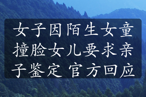 女子因陌生女童撞臉女兒要求親子鑒定 官方回應(yīng)