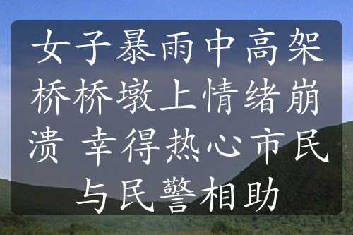 女子暴雨中高架橋橋墩上情緒崩潰 幸得熱心市民與民警相助