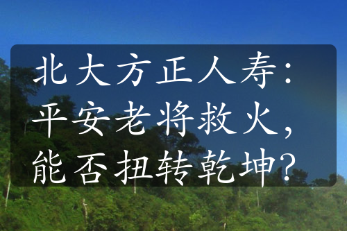 北大方正人壽：平安老將救火，能否扭轉(zhuǎn)乾坤？