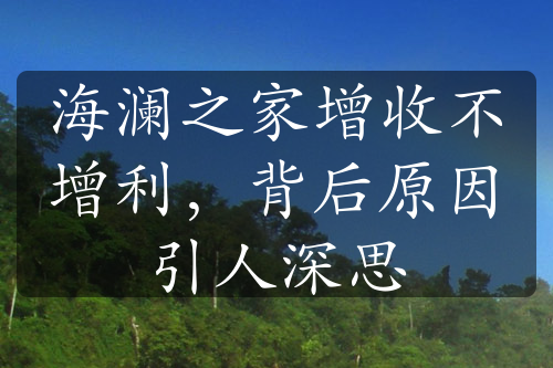 海瀾之家增收不增利，背后原因引人深思