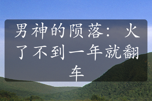 男神的隕落：火了不到一年就翻車