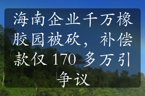 海南企業(yè)千萬橡膠園被砍，補(bǔ)償款僅 170 多萬引爭(zhēng)議