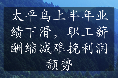 太平鳥(niǎo)上半年業(yè)績(jī)下滑，職工薪酬縮減難挽利潤(rùn)頹勢(shì)