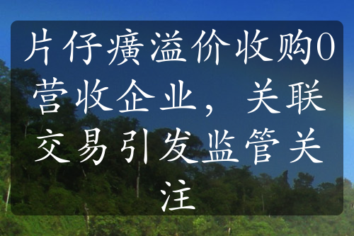 片仔癀溢價收購0營收企業(yè)，關(guān)聯(lián)交易引發(fā)監(jiān)管關(guān)注