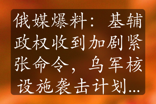 俄媒爆料：基輔政權(quán)收到加劇緊張命令，烏軍核設(shè)施襲擊計劃引關(guān)注