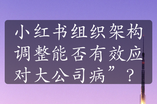 小紅書(shū)組織架構(gòu)調(diào)整能否有效應(yīng)對(duì)大公司病”？