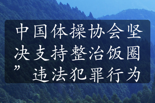 中國(guó)體操協(xié)會(huì)堅(jiān)決支持整治飯圈”違法犯罪行為