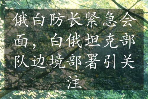 俄白防長(zhǎng)緊急會(huì)面，白俄坦克部隊(duì)邊境部署引關(guān)注