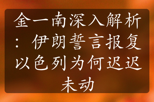 金一南深入解析：伊朗誓言報(bào)復(fù)以色列為何遲遲未動(dòng)