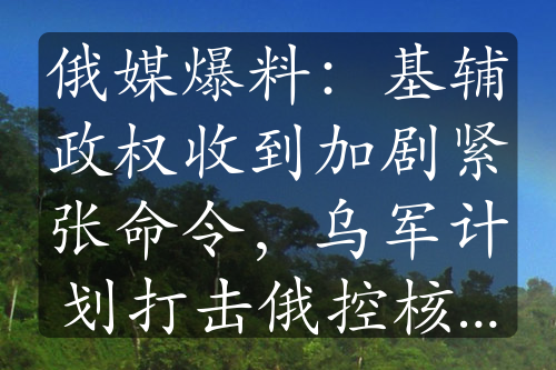 俄媒爆料：基輔政權(quán)收到加劇緊張命令，烏軍計(jì)劃打擊俄控核設(shè)施