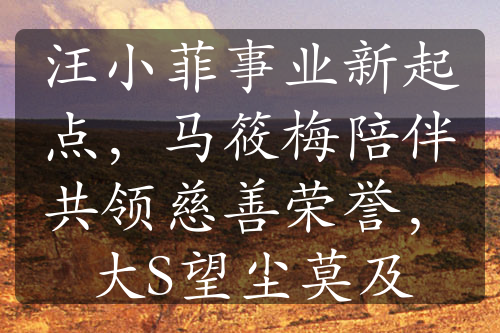 汪小菲事業(yè)新起點(diǎn)，馬筱梅陪伴共領(lǐng)慈善榮譽(yù)，大S望塵莫及